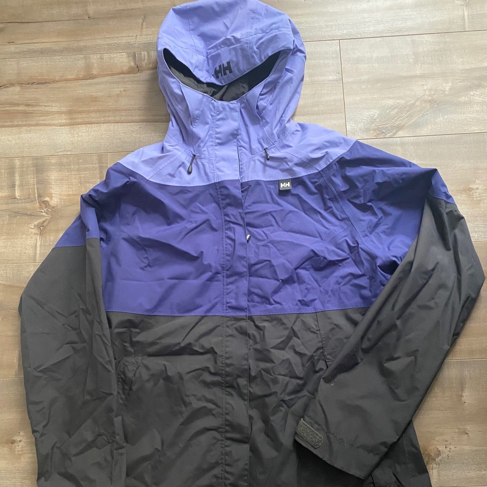Helly Hansen tricolour purple rain jacket